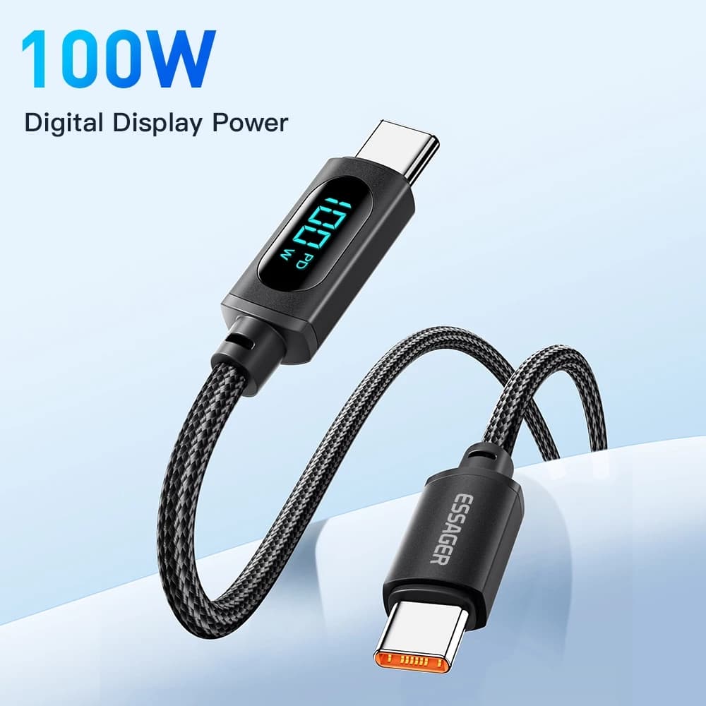 7A Essager 100W USB A To Type C To C แสดงสาย PD สายชาร์จเร็วสำหรับ Xiaomi Poco3 Samsung Huawei รูปที่ 3