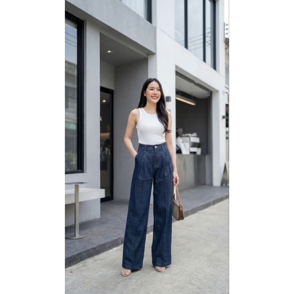 Mania Jeans กางเกงยีนส์ทางกระบอกใหญ่ baggy ผ้าไม่ยืด รูปที่ 6