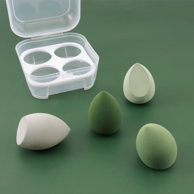 ฟองน้ำแต่งหน้า 4 ชิ้น พร้อมกล่องเก็บ/ ฟองน้ำไข่/ ฟองน้ำเกลี่ยรองพื้น/ พัฟ/ ฟองน้ำแต่งหน้ารูปไข่/ เกลี่ยง่าย/ นิ่มใช้ดี รูปที่ 6