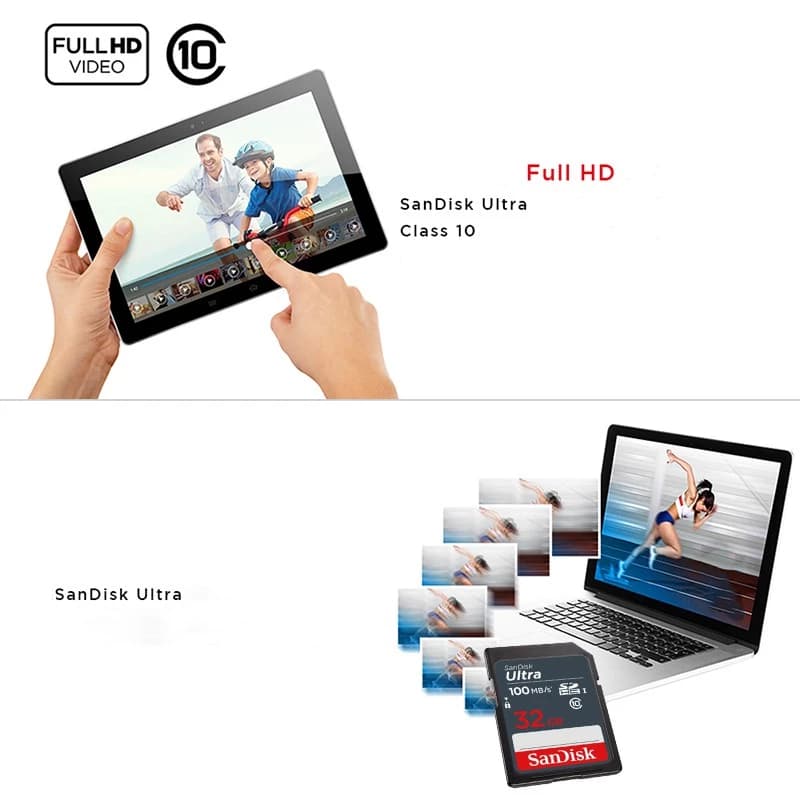 SanDisk Ultra SD Card SDXC UHS-I Memory Card 64GB 128GB 256GB 512GB C10 U1 Full HD รูปที่ 3