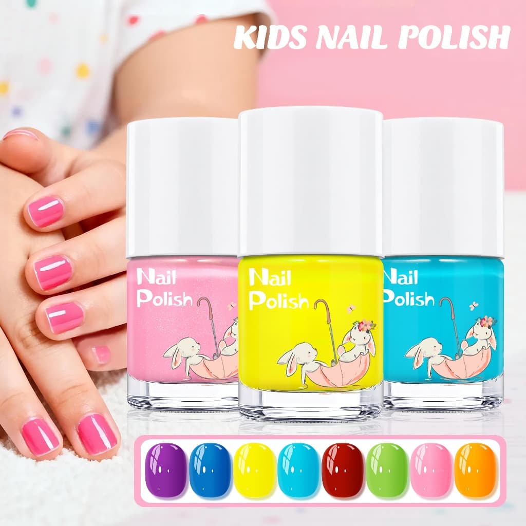 สีทาเล็บเด็กแบบลอกออกได้ สูตรน้ำ ไม่มีกลิ่นฉุน แห้งไว ไม่ต้องอบ น้ำยาทาเล็บเด็ก ชุดเพ้นท์เล็บเด็ก รูปที่ 2