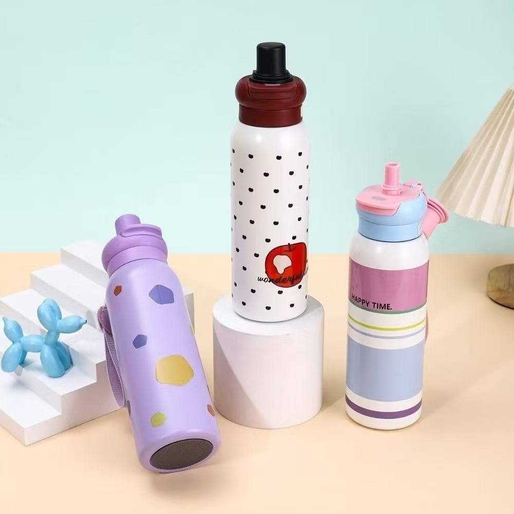 กระติกน้ำลายการ์ตูน 650ML ขวดน้ำอย่างดี SUS316 เก็บเย็น/ร้อนได้ ทนทาน ไม่มีใอน้ำ มีหลอด มีฝาปิด ขวดน้ำพกพาน่ารักๆส่งเร็ว รูปที่ 8