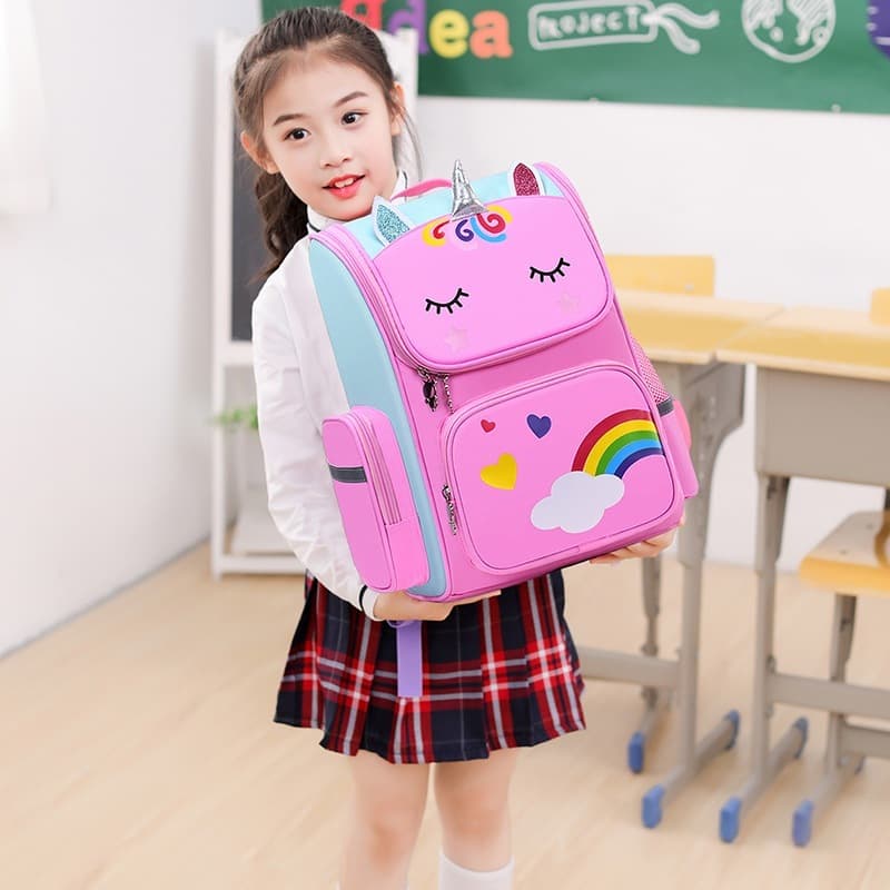AKAM เด็กหญิง Unicorn Schoolbag กระเป๋าเป้สะพายหลังโรงเรียนการ์ตูนสำหรับเด็กหญิง รูปที่ 3