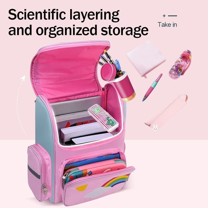 AKAM เด็กหญิง Unicorn Schoolbag กระเป๋าเป้สะพายหลังโรงเรียนการ์ตูนสำหรับเด็กหญิง รูปที่ 7