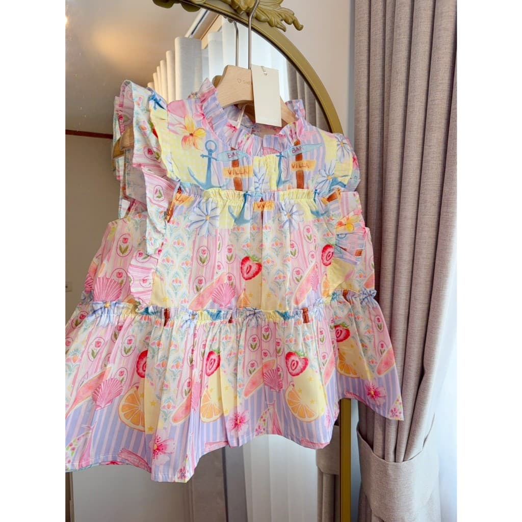 ป้าย Sherbet เสื้อแขนกุดระบาย 2 ชั้นผ้าคอตตอน อก 36 นิ้ว ยาว 21 นิ้ว รูปที่ 7