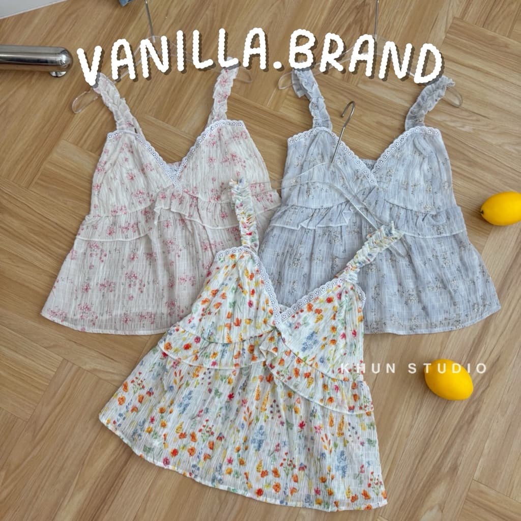เสื้อสายเดี่ยวสายสม็อคระบาย -kn / VB0658 รูปที่ 1