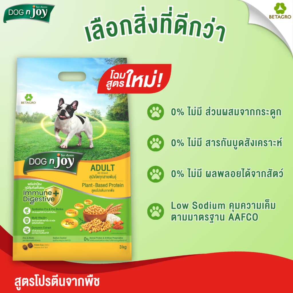 DOG n joy อาหารสุนัขโต แพลนต์เบส 10KG รูปที่ 4