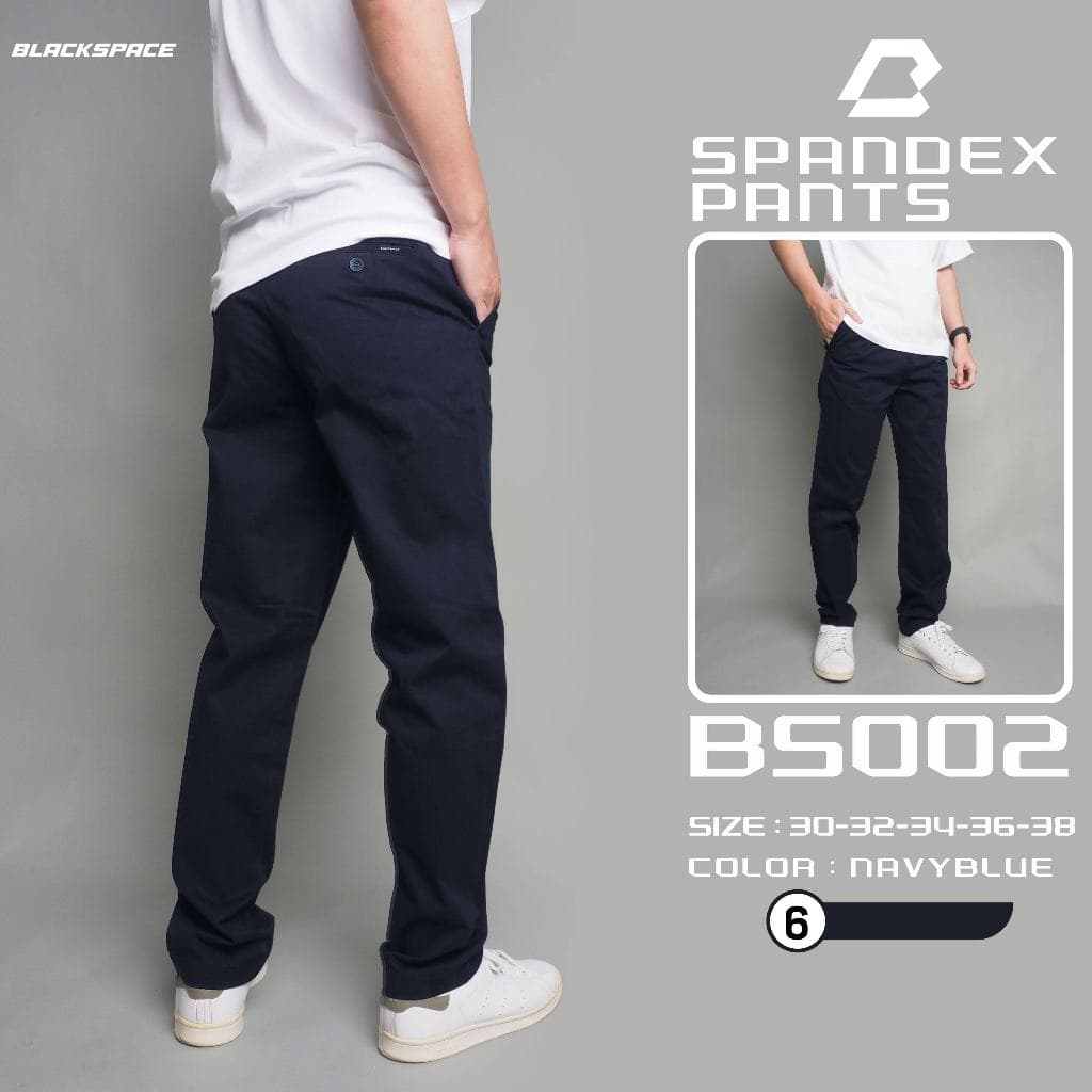 GWBS002 กางเกงขายาว ผู้ชาย ผ้ายืด สีพื้น ยาว 39.5-41 นิ้ว ไซส์ 30-38 รูปที่ 4
