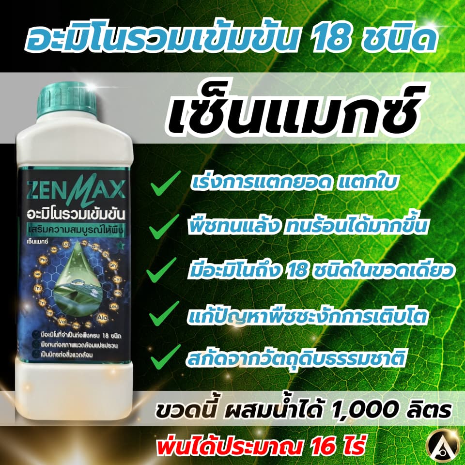 Zenmax อะมิโนพืช สูตรรวมเข้มข้น 18 ชนิด ชุด 1 ลิตร 199 บาท Z1 รูปที่ 4