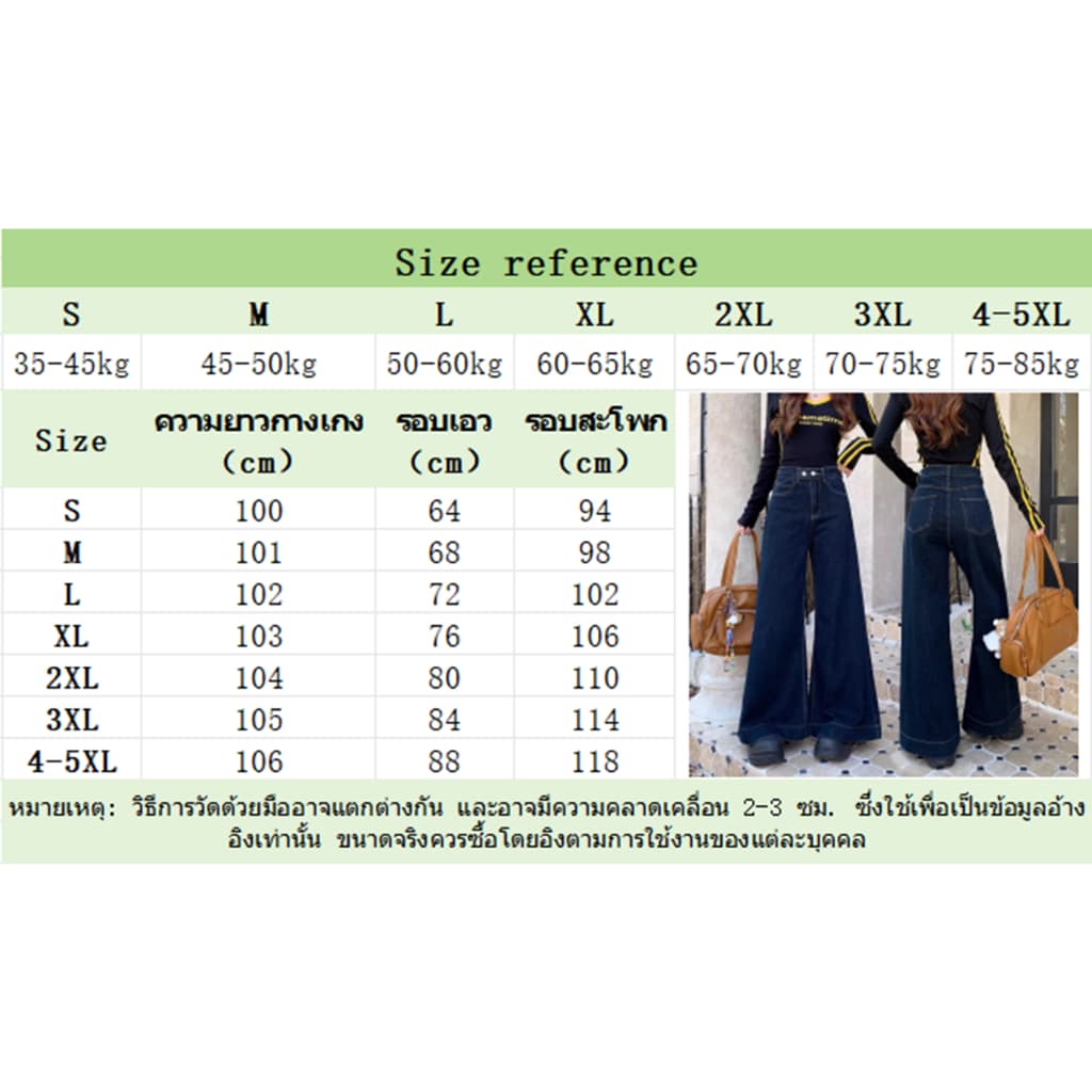 S~5XLBaggy jeans Navyblue กางเกงขายาวทรงตรงขาบานเอวสูงสีน้ำเงินเข้ม ดีไซน์แบบเรโทรสองปุ่ม กางเกงยีนส์ทรงหลวมลำลอง HOT รูปที่ 4