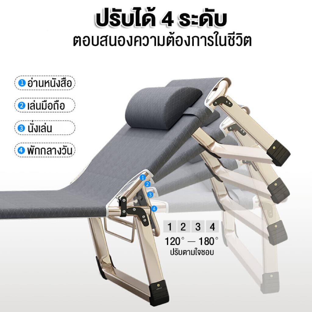 SSS เตียงพับ ไม่ต้องประกอบ เคลื่อนที่สะดวก ใช้งานกลางแจ้งน้ำหนัก 500KG พกพาสะดวก รูปที่ 3