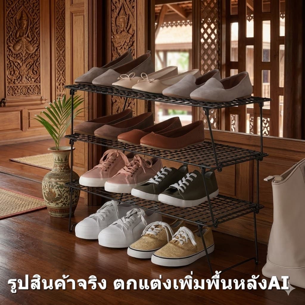 IKEA GREJIG ชั้นวางรองเท้า ชั้นวางของ โต๊ะญี่ปุ่น โต๊ะวางบนเตียง ต่อเพิ่มได้ 58x27x17 ซม. รูปที่ 4