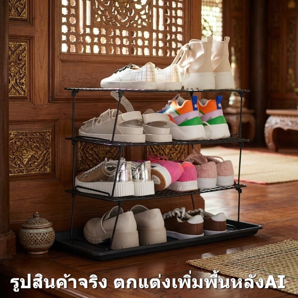 IKEA GREJIG ชั้นวางรองเท้า ชั้นวางของ โต๊ะญี่ปุ่น โต๊ะวางบนเตียง ต่อเพิ่มได้ 58x27x17 ซม. รูปที่ 1