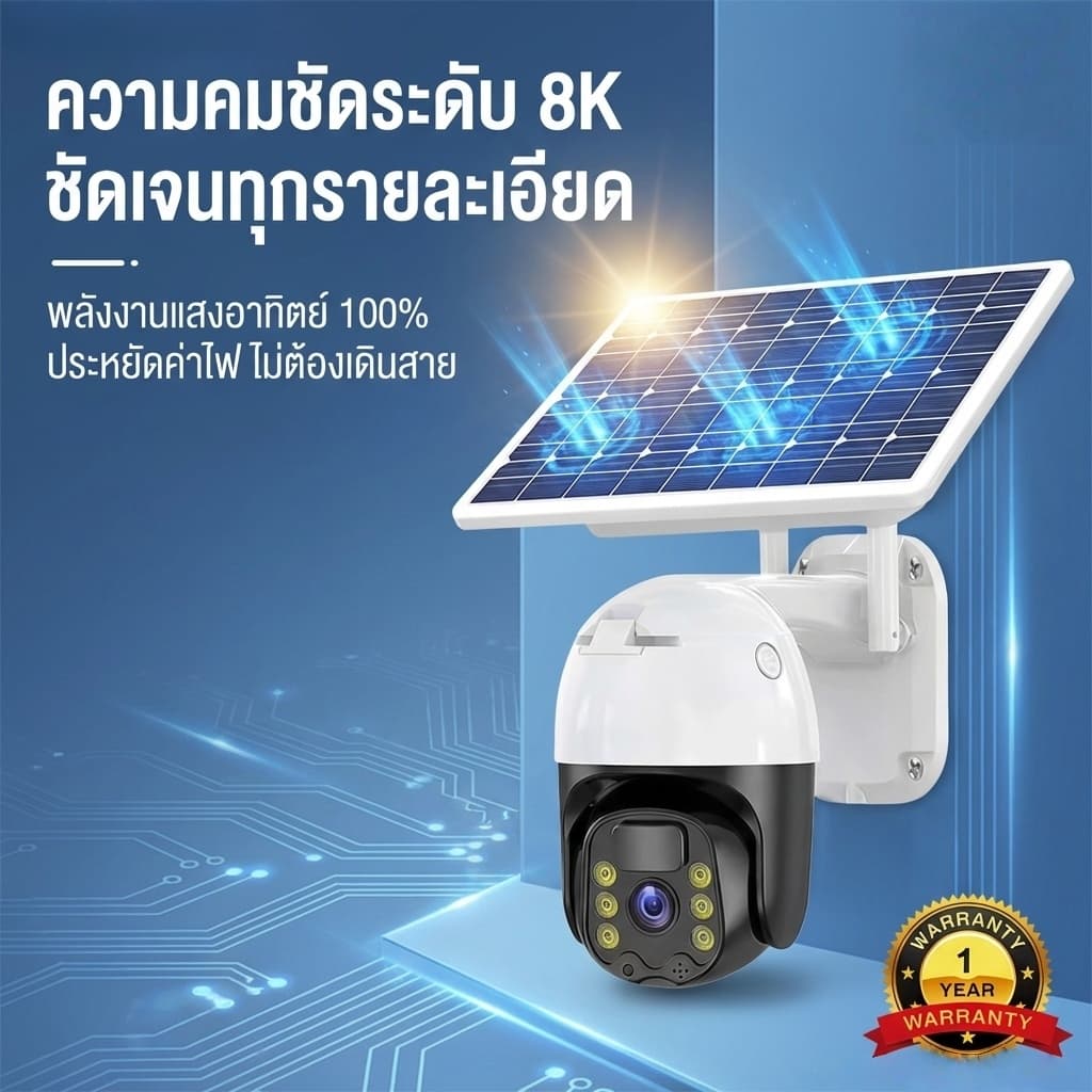 TP-LINK กล้องวงจรปิดพลังงานแสงอาทิตย์ WiFi 4K กันน้ำ กันฝน ตรวจจับมนุษย์ 360° ไม่ต้องเสียค่าไฟ Outdoor CCTV รูปที่ 2