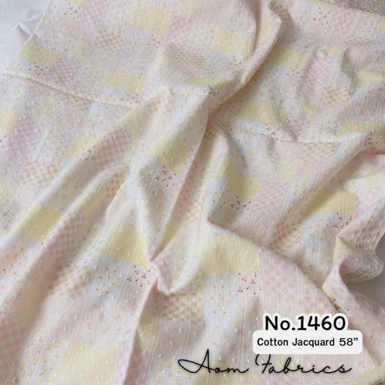 Aom Fabricsคอตตอน แจ็คการ์ด คอตตอน100% ทอเสริมเทคเจอร์ปุยปุยน่ารักมาก หน้ากว้าง 58 นิ้ว รูปที่ 2