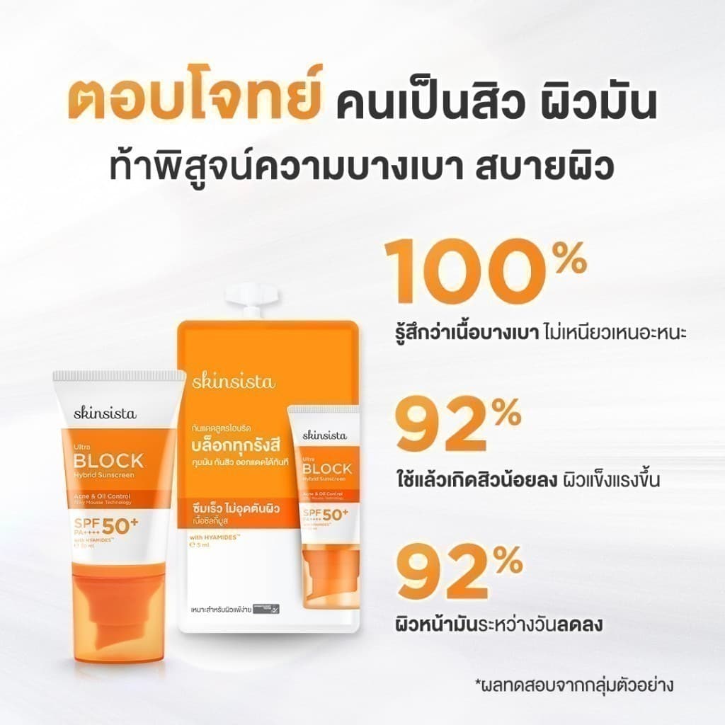 ครีมกันแดด คุมมัน กันสิว Ultra Block Hybrid สูตรไฮบริด บล็อกทุกรังสี บางเบา รูปที่ 7