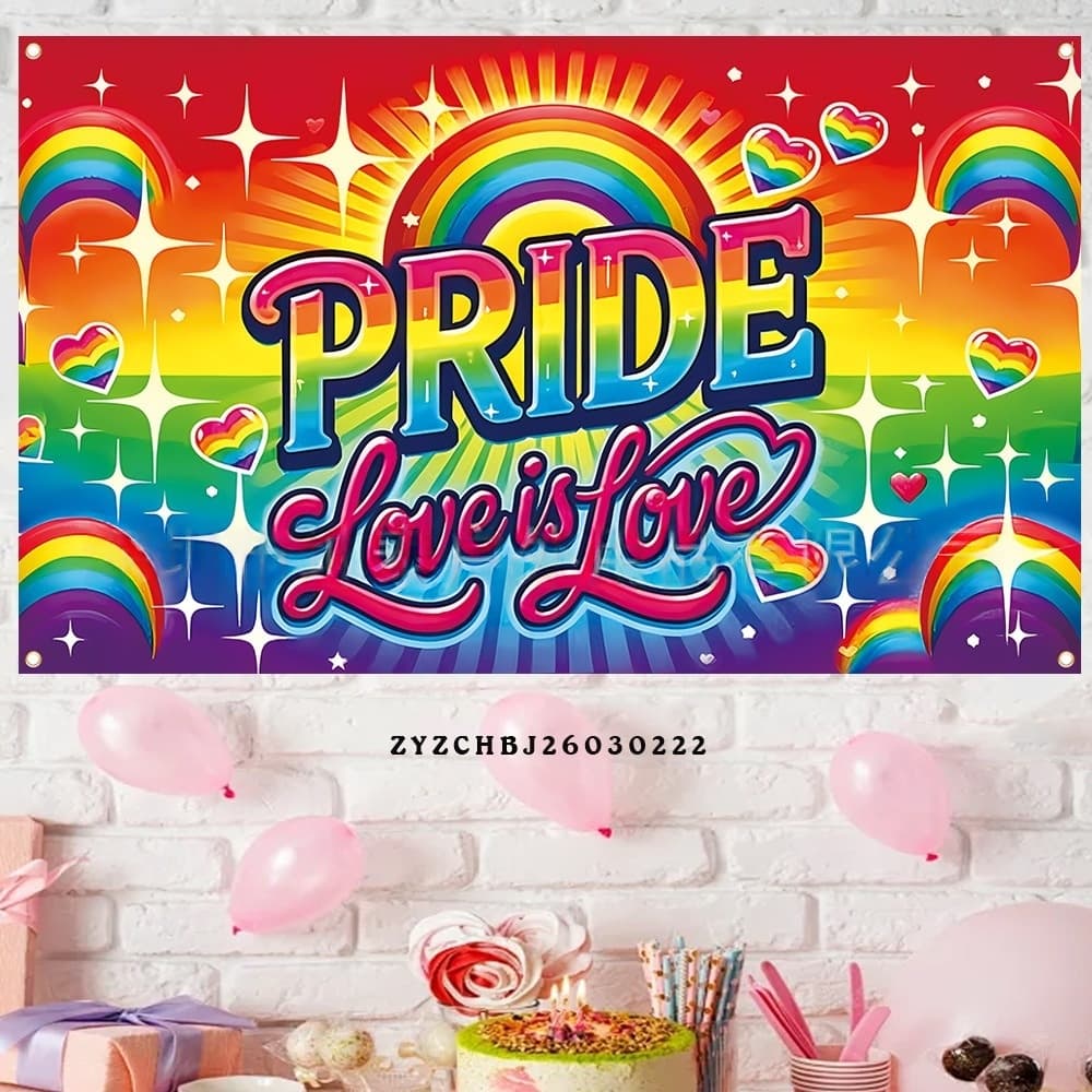 ธงสายรุ้ง Pride Month ผ้าโพลีเอสเตอร์กันน้ำ เสริมความแข็งแรง 4 มุม พร้อมตาไก่สำหรับแขวน/ถือเดินพาเหรด รูปที่ 9