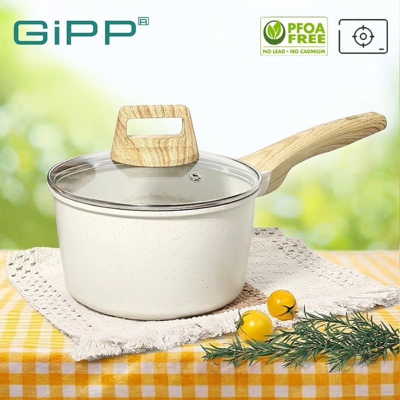 GIPP หม้อ หม้อ นมโอ๊ต หม้อเสริมอาหารเด็ก หม้อหินไมฟาน ไม่ติดหม้อ เล็ก 16/18/20cm ไม่ติดอาหาร เหมาะสำหรับ 1-5 คน เนกประสง รูปที่ 1