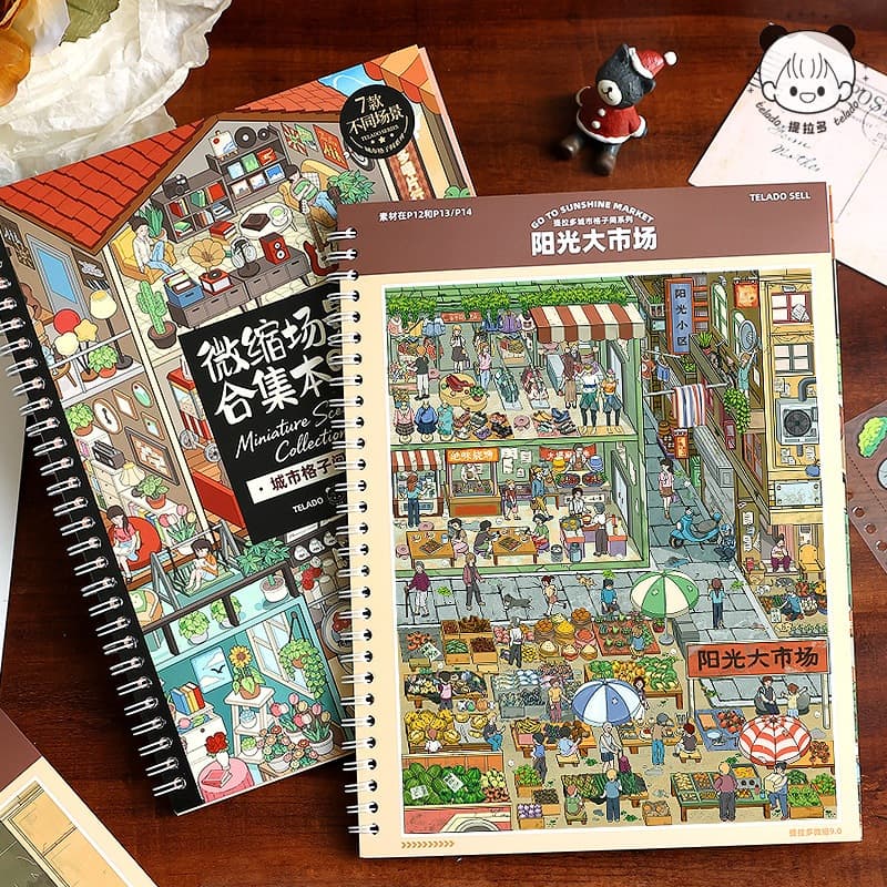 Tirado New Year Miniature Scene Collection Book 9.0 สติกเกอร์ภูมิทัศน์สามมิติ Cabin Handbook สติกเกอร์ LLNC Ready Stock รูปที่ 4
