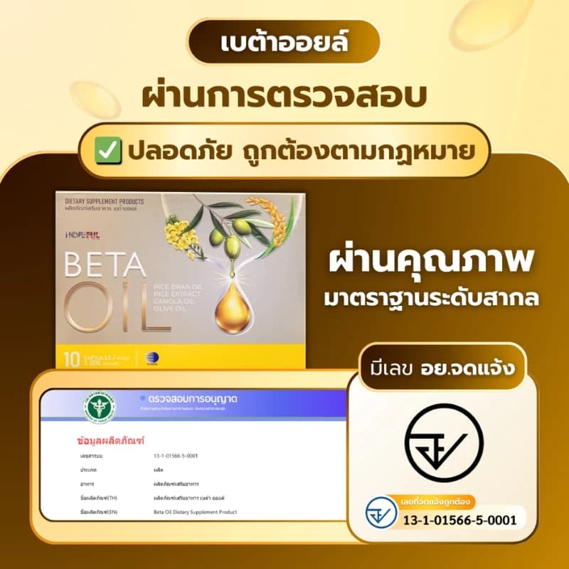 ซื้อ2แถม2 Beta Oil ลดคอเลสเตอรอล ลดไขมันสะสม เสริมหลอดเลือด ช่วยไหลเวียนดี สุขภาพดี รูปที่ 6