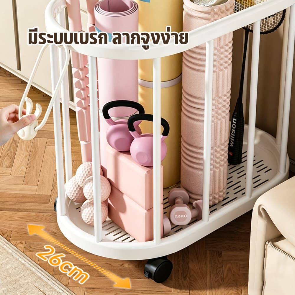 ตะกร้าเก็บของ ตะกร้าอุปกรณ์กีฬา ตะกร้าอเนกประสงค์ สไตล์เรียบง่าย ความจุขนาดใหญ่ เคลื่อนย้ายสะดวก เคลื่อนย้ายสะดวก รูปที่ 8