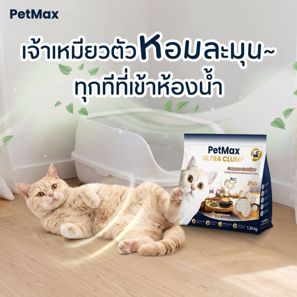 Petmax ทรายแมวมันสำปะหลัง กลิ่นลาเต้ หอมละมุน ธรรมชาติ 100% เก็บกลิ่นดี ไม่ติดกระบะ ทรายแมว รูปที่ 7