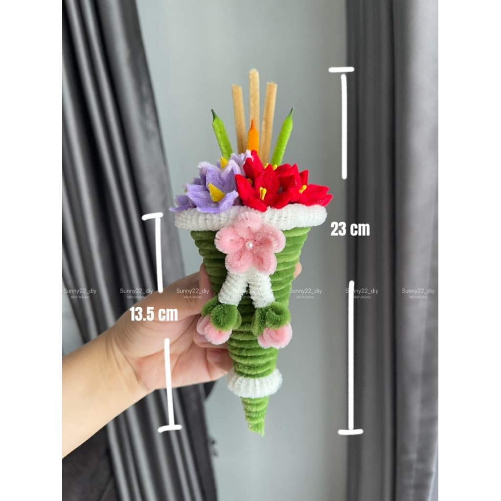 กรวยไหว้ครู ลวดกำมะหยี่DIY รูปที่ 2