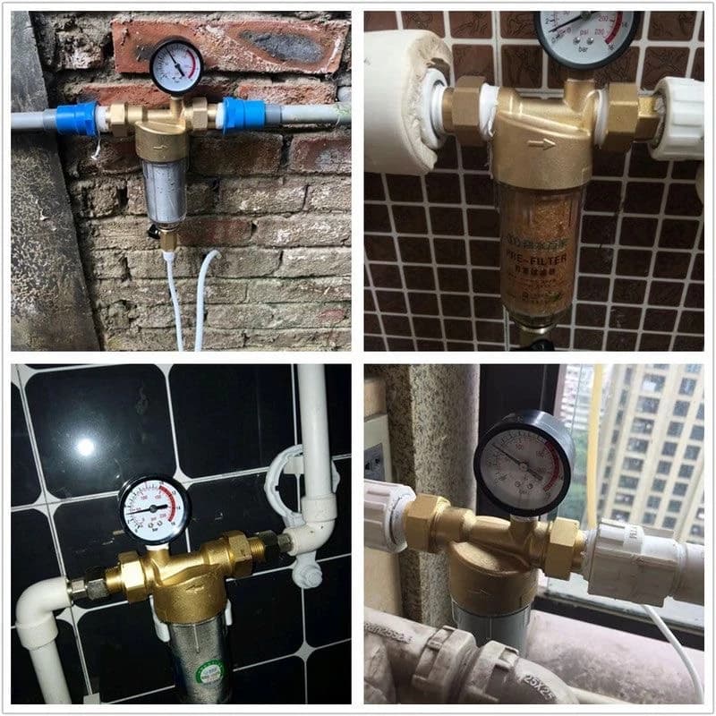 กรองน้ำ Pre-Filter Water กระบอกหนา หัวทองเหลือง เกลียว6หุน 1/2" 1" ไส้กรองสแตนเลส ล้างในตัว ทนทาน ป้องกันม รูปที่ 5