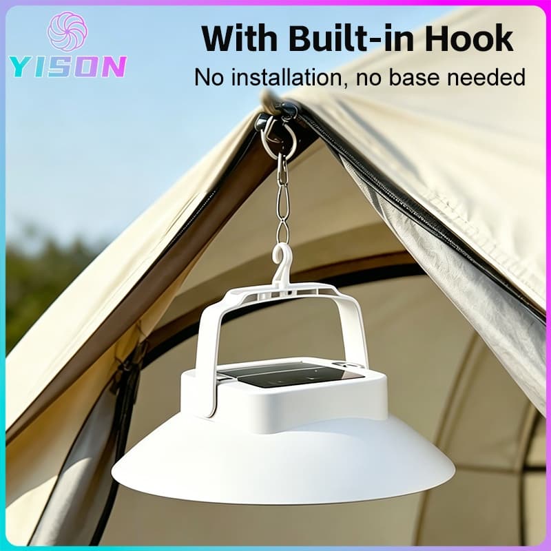YISON หลอดไฟไร้สาย LED 880000W ไฟแคมป์ปิ้งไฟตุ้ม โซลาเซลล์ ชาร์จแสงอาทิตย์/ชาร์จแบต USB พกพกใช้ยามฉุกเฉินBULB LAMP SOLAR รูปที่ 7