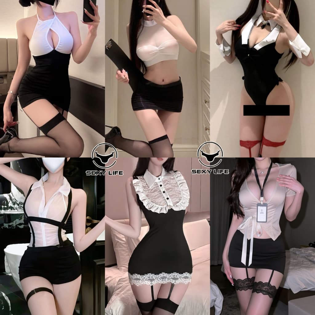 ชุดคอสเพลย์ sexy ชุดเลขา กระโปรงทรงเข้ารูป คอเสื้อเปิดกว้าง ผ้าโปร่ง หลากหลายสไตล์ ยั่วยวนสามีของคุณ รูปที่ 1