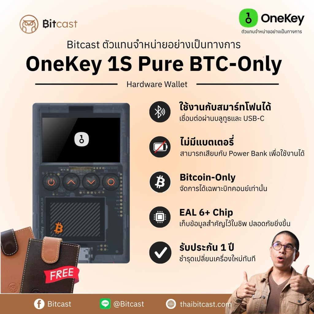 OneKey Bitcoin Only แถมฟรีซองหนัง รูปที่ 1