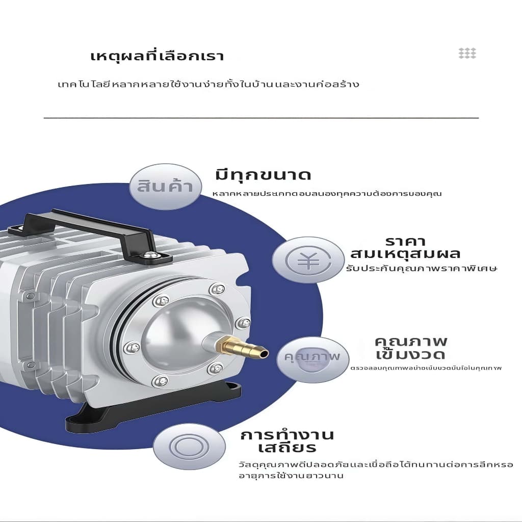 HAILEA ปั๊มเพิ่มออกซิเจน 25W/30W/45W/60W/135W/160W ออกซิเจนตู้ปลา ปั๊มอากาศบ่อปลา ปั๊มลมแม่เหล็กไฟฟ้ากระแสสลับกำลังสูง รูปที่ 2