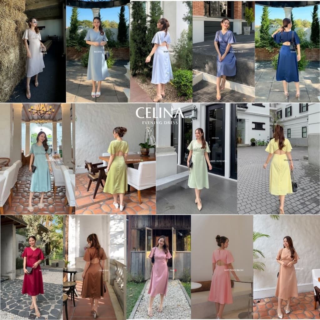 MyWay Brand : Dress Celina แนะนำใส่พอดีตัวน้า เดรสออกงานคอวี ผ้าซาติน ชุดเดรสเว้าหลัง รูปที่ 1