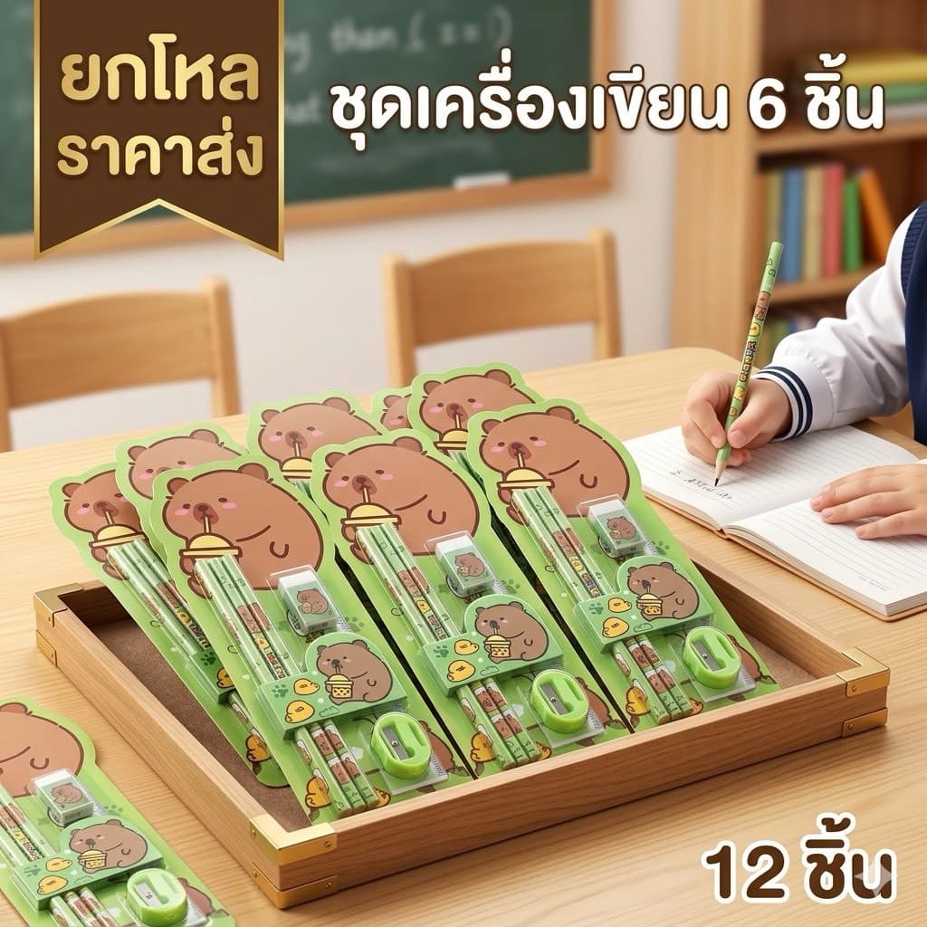 ยกโหลชุดเซทเครื่องเขียน มีหลายแบบ มีคาคาส่ง ส่งจากกรุงเทพ รูปที่ 6