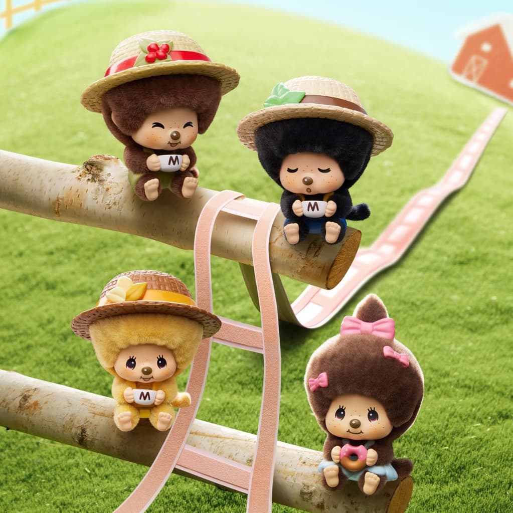 《1จุ่ม》Miniso x Monchhichi MonMon Farm Classic Coffeeพวงกุญแจม่อนชิชิเปลี่ยนหน้าได้ รูปที่ 7