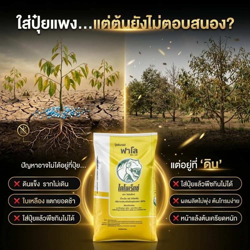 ปุ๋ยอินทรีย์ฟาโล 5 กก. ตราไดโนเร็กซ์ อินทรีย์แท้ ปุ๋ยพืช 100% ไร้มูลสัตว์ ฟื้นฟูดิน เพิ่มผลผลิต รากเดินดี พืชโตไว ผลดก รูปที่ 3
