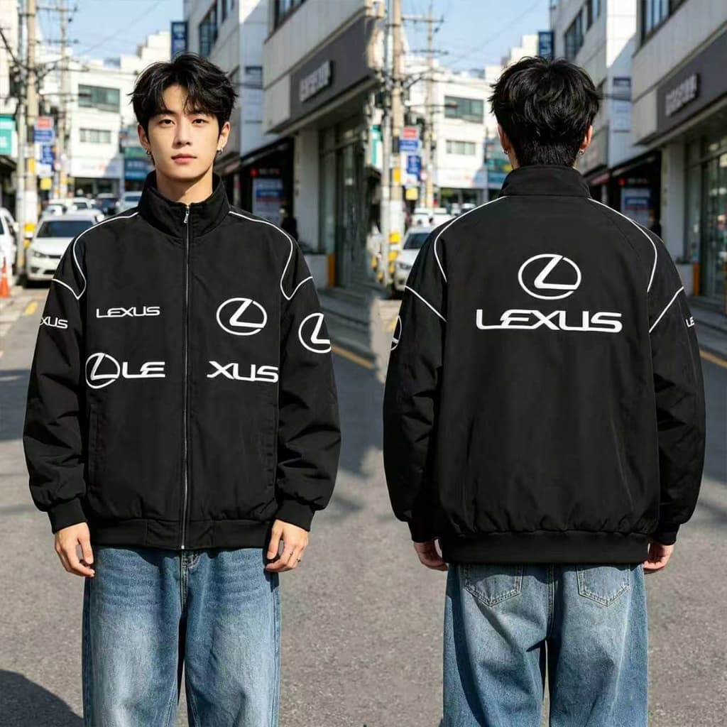 F1 Ferrari แจ็คเก็ต เสื้อแข่งรถ ลำลอง อเมริกันย้อนยุค ปักลาย กันลม แบบมีซิป สำหรับผู้ชายผู้หญิง รูปที่ 3
