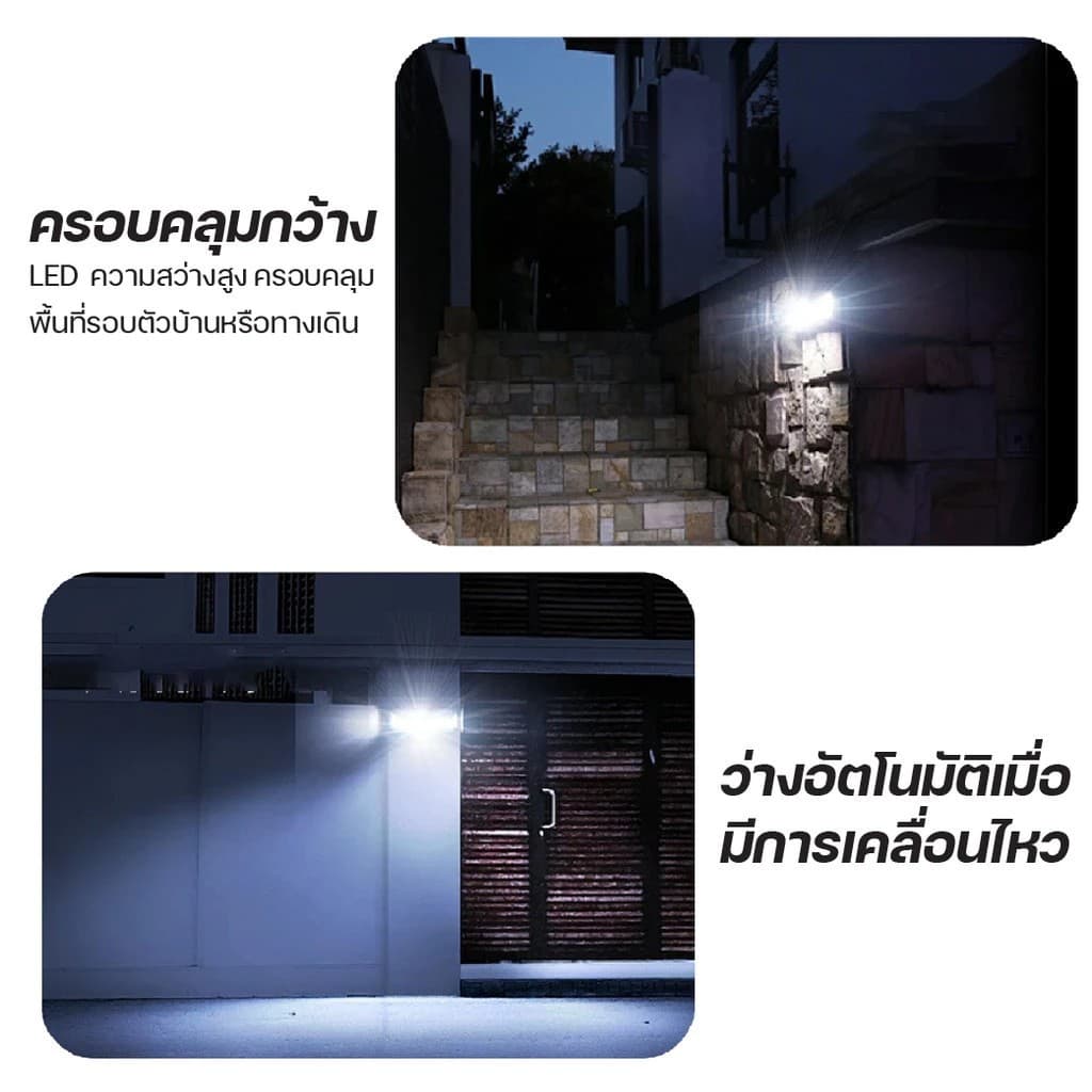 โคมไฟ ติดผนัง Solar Clip Lamp แบบคลิป พลังงานแสงอาทิตย์ กันฝน ใช้กลางแจ้ง มีเซ็นเซอร์ตรวจจับการเคลื่อนไหว ปรับได้ 3 โหมด รูปที่ 3