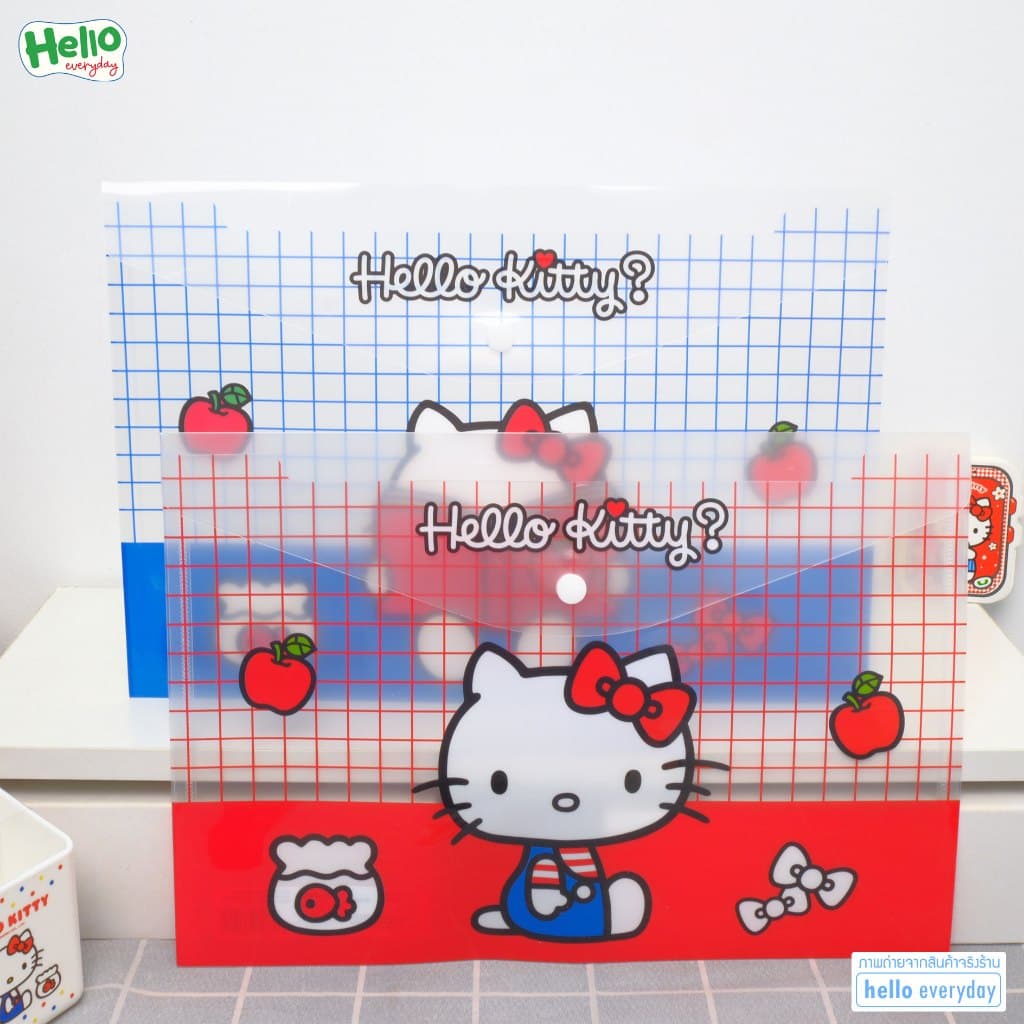 hello kitty แฟ้มเอกสาร แบบกระดุม มี2สี น้ำเงินและแดง สามารถใส่ A4 ได้ - ลิขสิทธิ์แท้ รูปที่ 8
