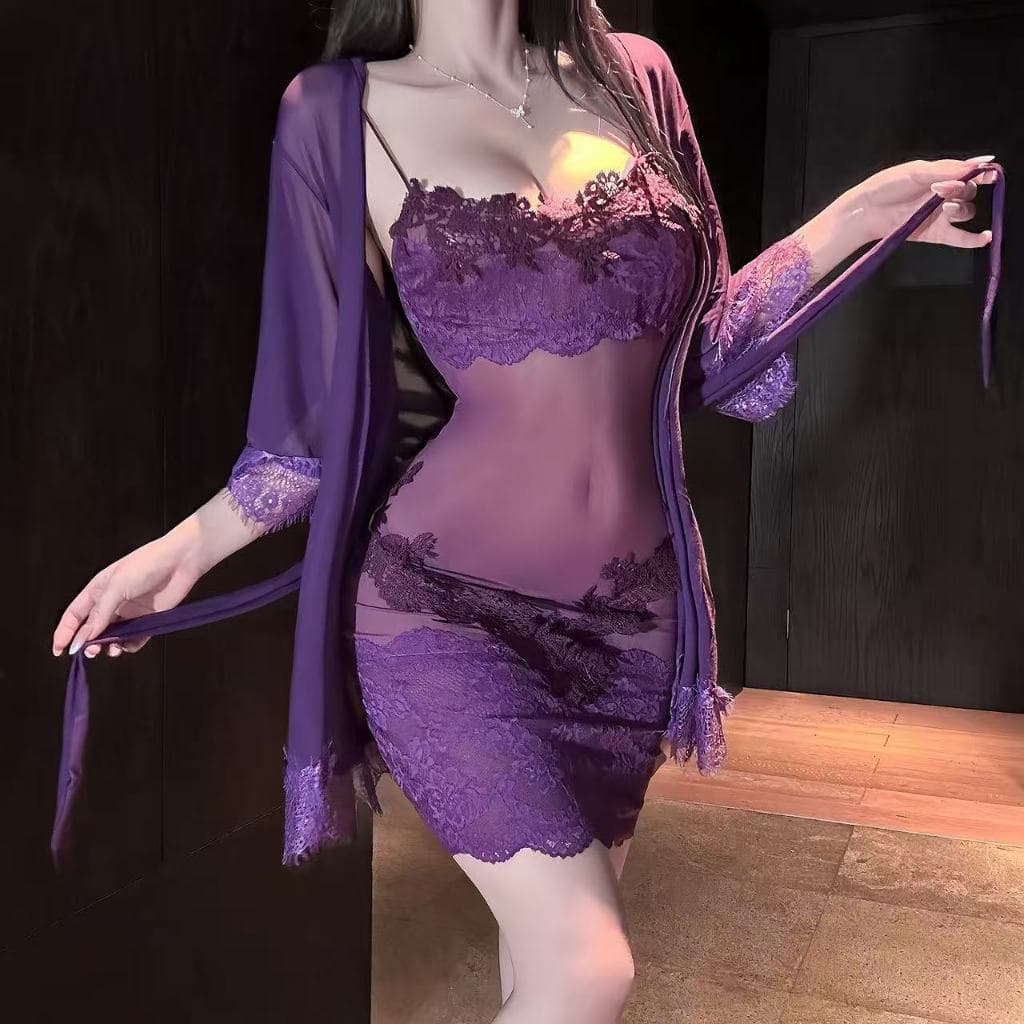 SexyGirlชุดนอนลูกไม้สุดเซ็กซี่ ชุดเดรสสำหรับผู้หญิง ผ้าโปร่ง มีหลายสีให้เลือก ราคาไม่แพง. รูปที่ 3
