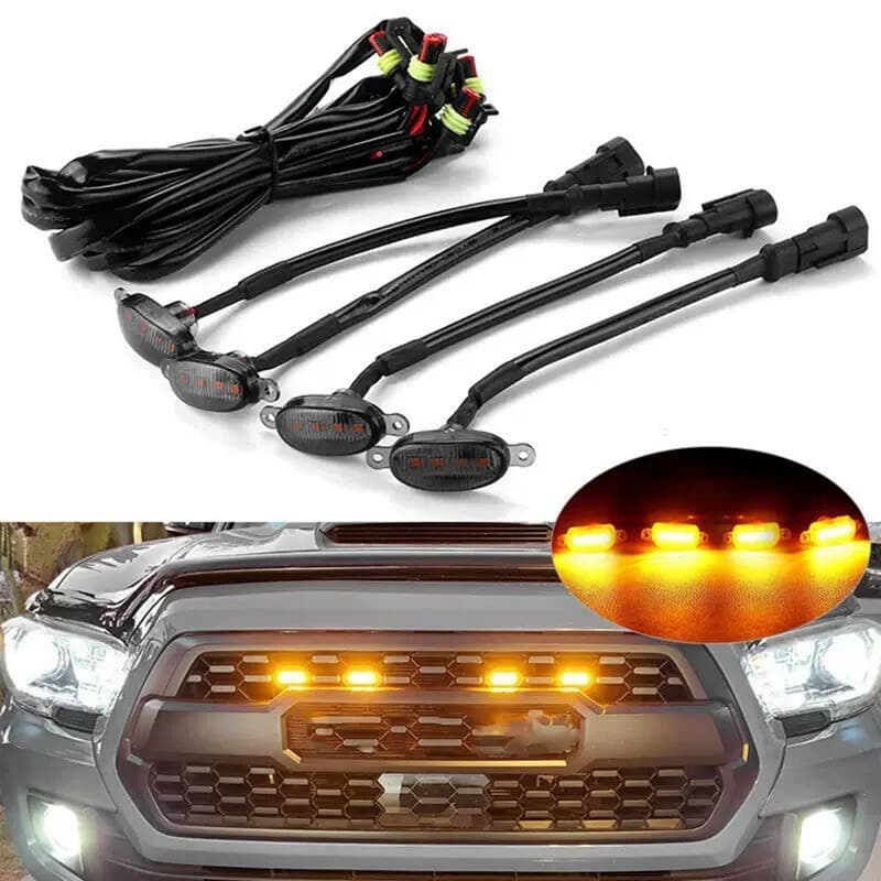 4PCS ไฟส่องกระจังหน้า Daytime สำหรับรถ Ford F150 Raptor 12V รถกระบะ และรถออฟโรด รูปที่ 1