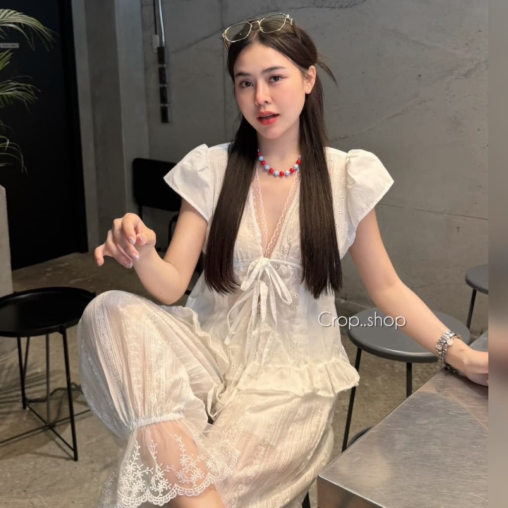 crop..shop เสื้องานสวย ดูดีงานมาเเรง ผูกได้งานฮิต เลิศหรูคุณหนูมาก ใส่ง่ายดูดีใส่ได้กับทุกลุคจ้า รูปที่ 3