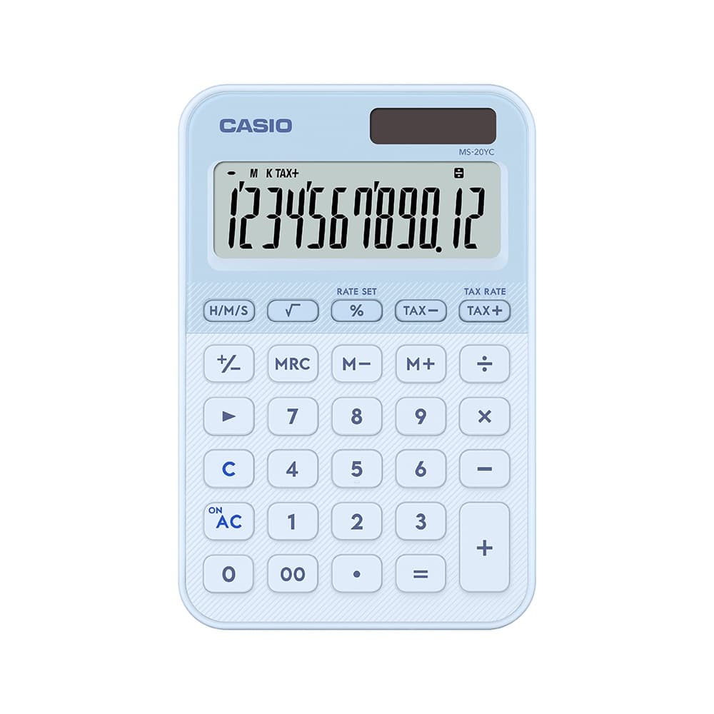 Casio Calculator เครื่องคิดเลขคาสิโอ้ สีสัน ประเภทตั้งโต๊ะ MS-20YC 12 หลัก รูปที่ 4