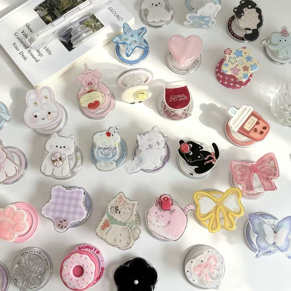 ป็อบอัพ เเหวนจับโทรศัพท์ Pop up กิ๊บต๊อก ลายการ์ตูด แหวนติดหลังโทรศัพท์ แม่เหล็กดูดแน่น รูปที่ 3