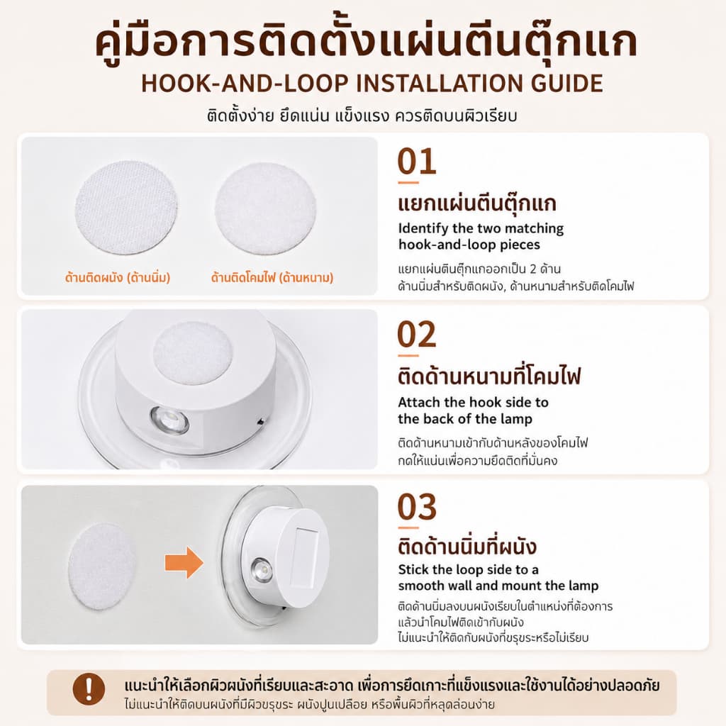 รับประกัน ไฟกลางคืนเซนเซอร์อัจฉริยะ LED ไฟติดผนังเซนเซอร์ ชาร์จUSB สปอตไลท์ เอฟเฟกต์แสงภูเขา 2in1 ไฟสร้างบรรยากาศ รูปที่ 6