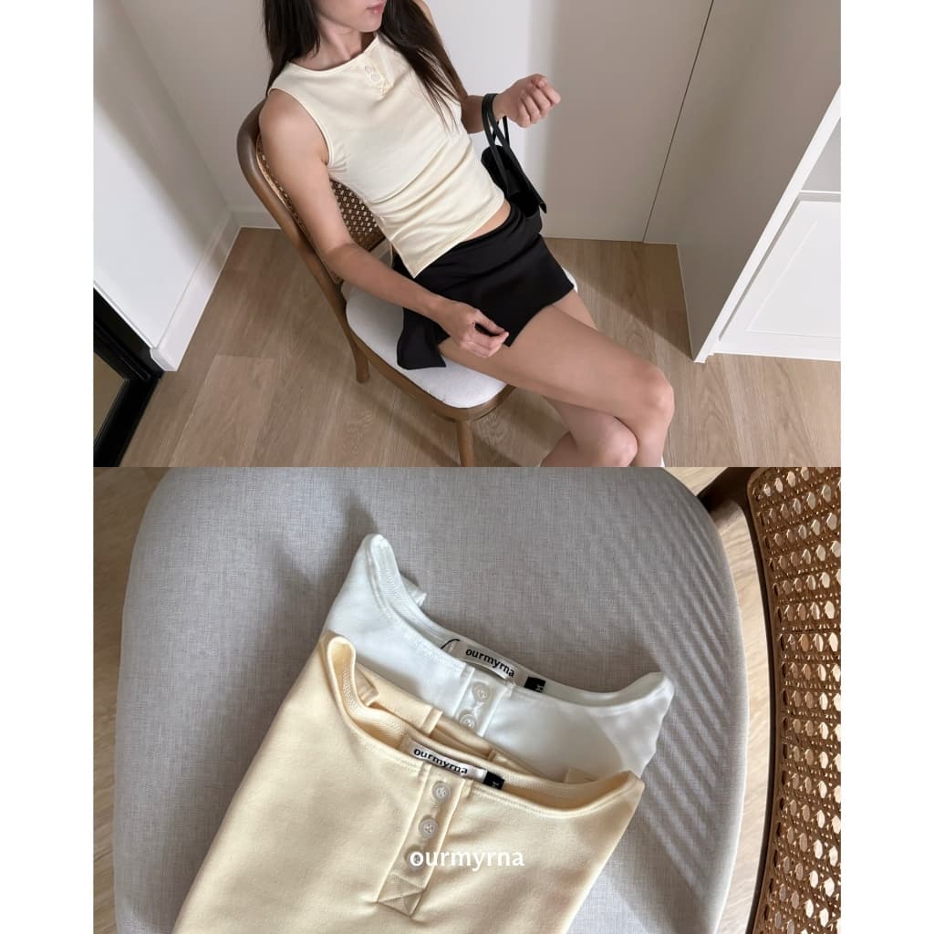 Molly slit sleeveless top รูปที่ 4
