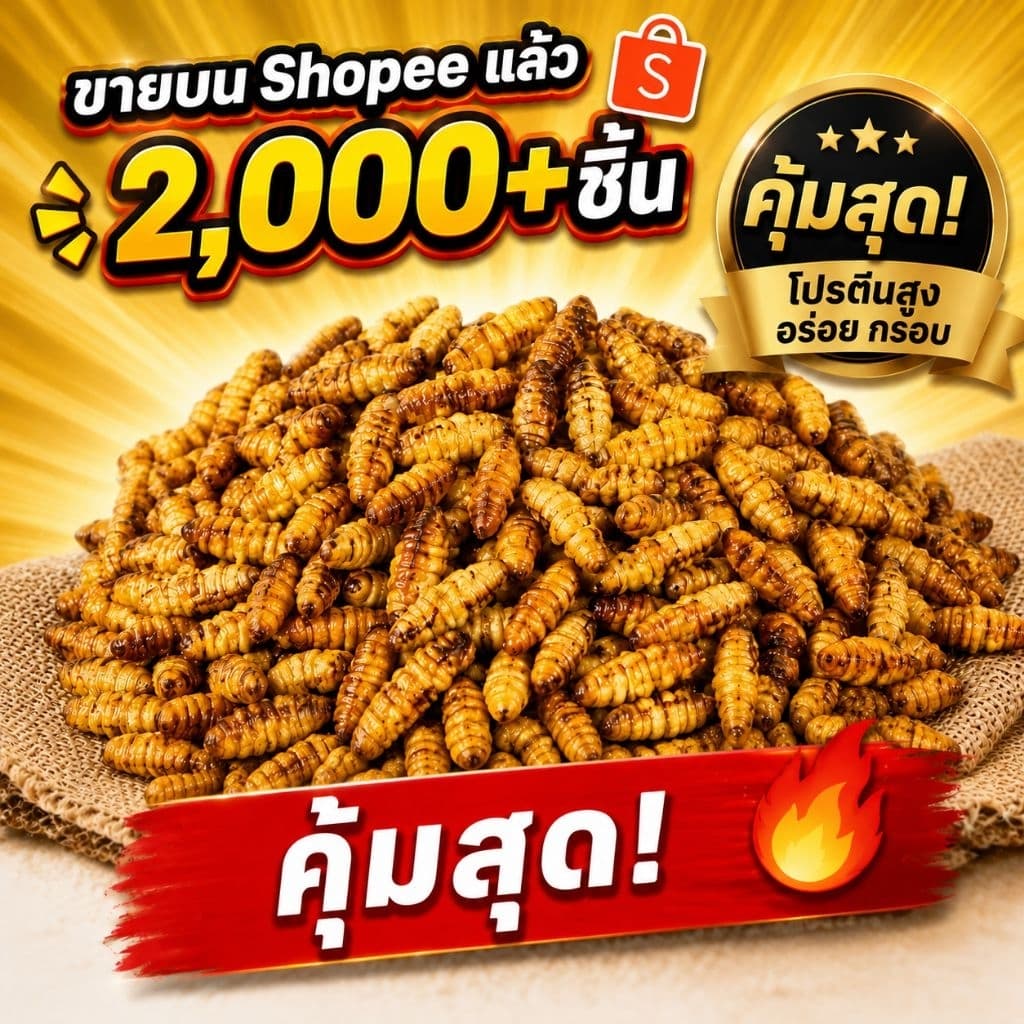 หนอนไหม  หนอนไหมสดแช่แข็ง 1000 กรัม ดักแด้ไหมพร้อมปรุง ทอด คั่ว ยำ อบลมร้อน ทำง่าย สารพัดเมนูค่ะ