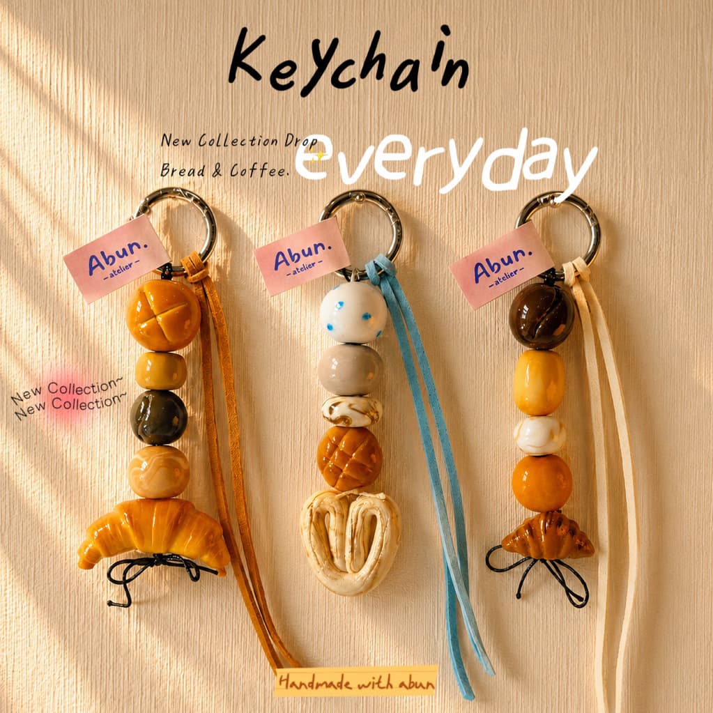 พวงกุญแจขนมปัง งาน Handmade แพ็คกล่องของขวัญ รูปที่ 2