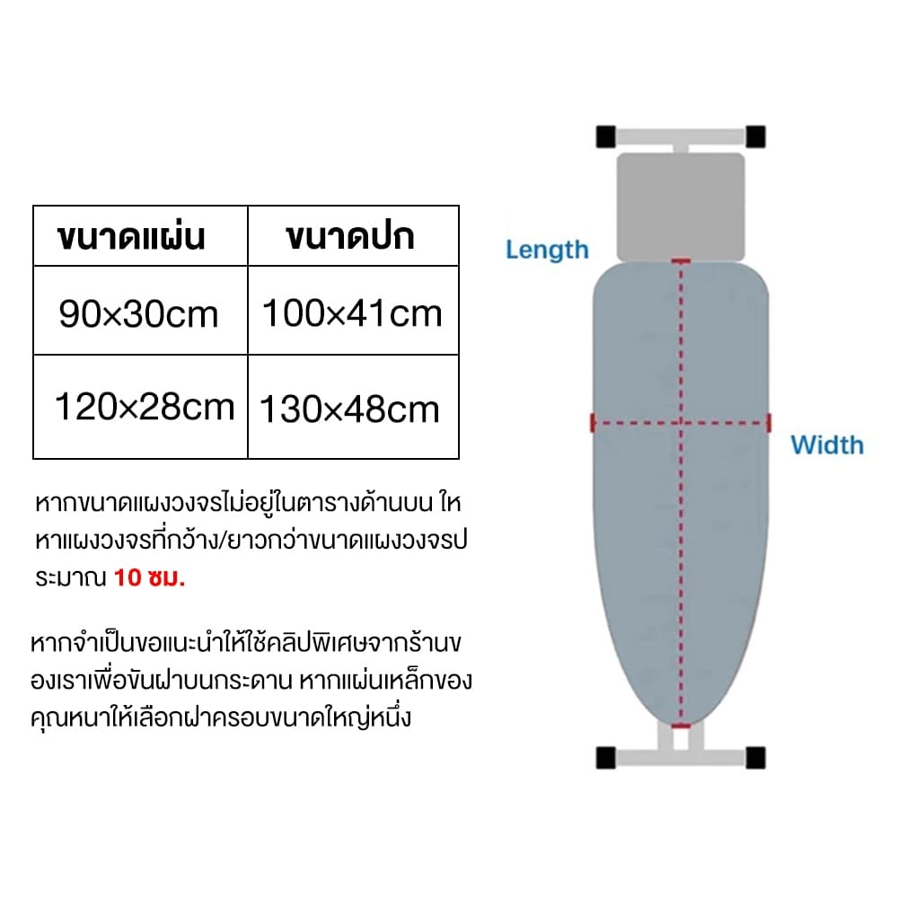 ผ้าคลุมโต๊ะรีดผ้า กันความร้อน 3 ชั้น ผ้ากันไฟ ปรับขนาดได้ ใช้ได้ทั้งบ้านและโรงงาน รูปที่ 8