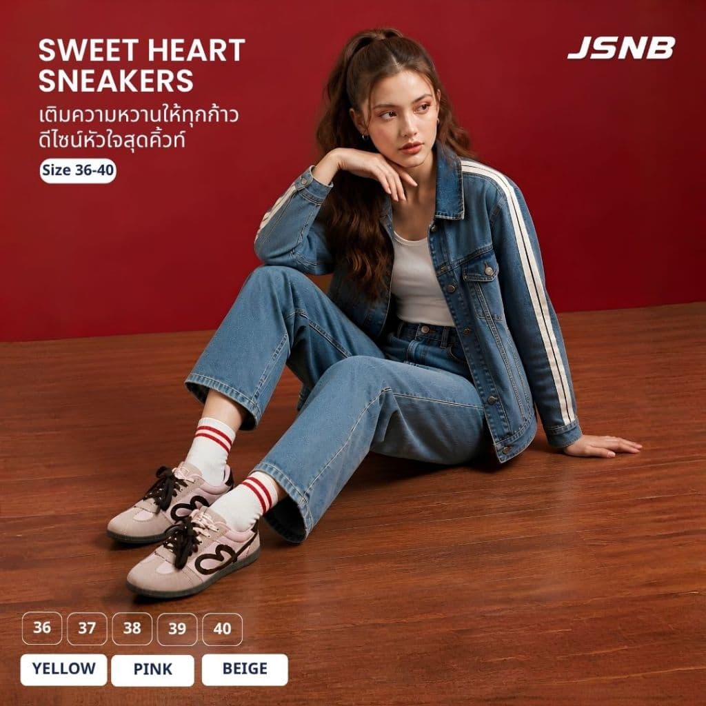 รองเท้าผ้าใบผู้หญิง Retro Sneakers สไตล์เกาหลี พื้นนุ่ม ใส่สบาย กันลื่น รูปที่ 5